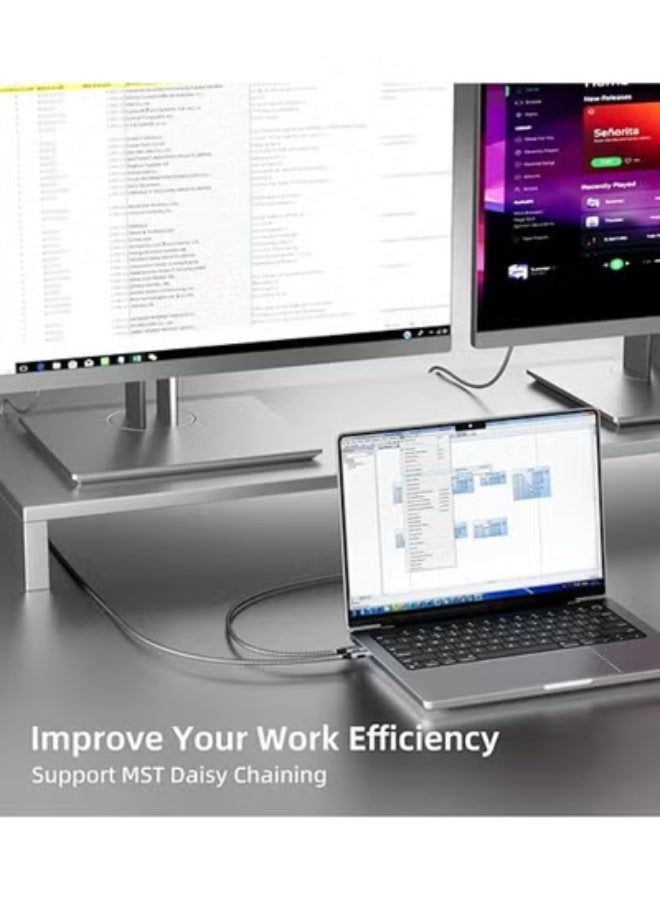 High-Speed 8K USB-C to DisplayPort 1.4 Cable - 6.6ft (2m) - Supports 8K@60Hz, 4K@144Hz, 2K@240Hz - Premium Type-C to DP 1.4 Adapter - Stable UHD Video & Audio - Image 2